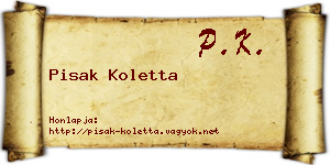 Pisak Koletta névjegykártya